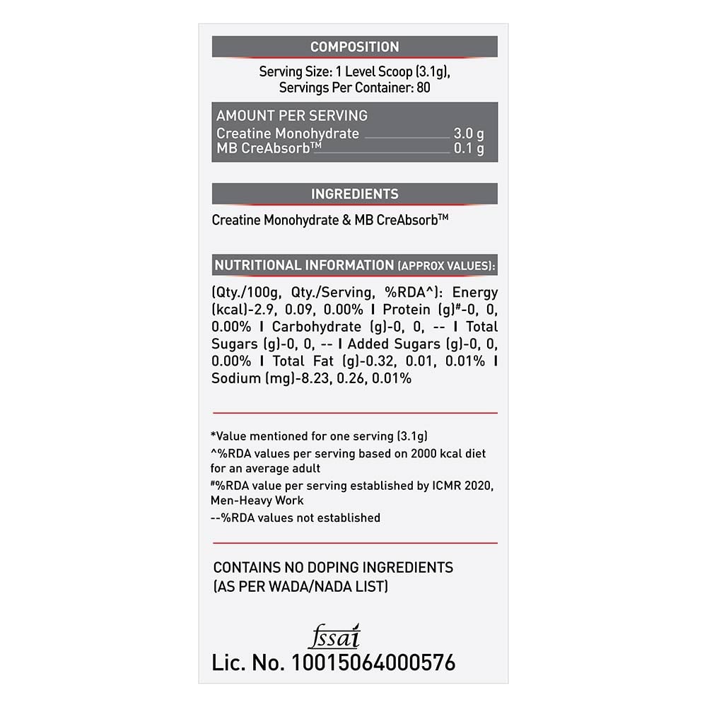 MuscleBlaze Creatine Monohydrate CreAMP 250 G
