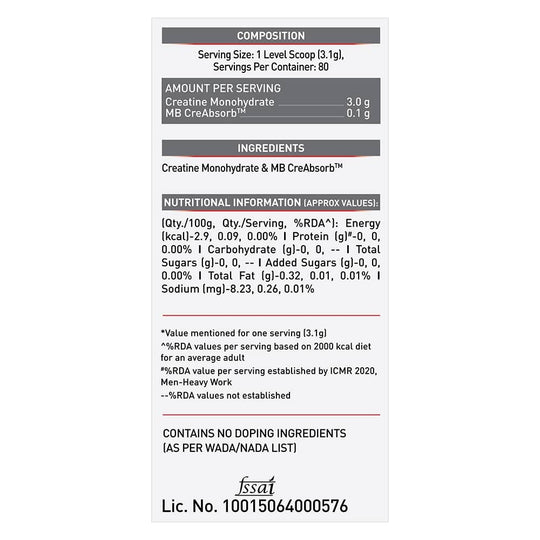 MuscleBlaze Creatine Monohydrate CreAMP 250 G