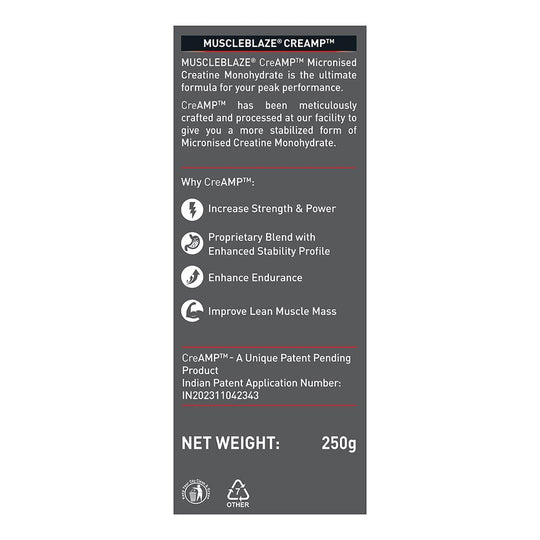 MuscleBlaze Creatine Monohydrate CreAMP 250 G