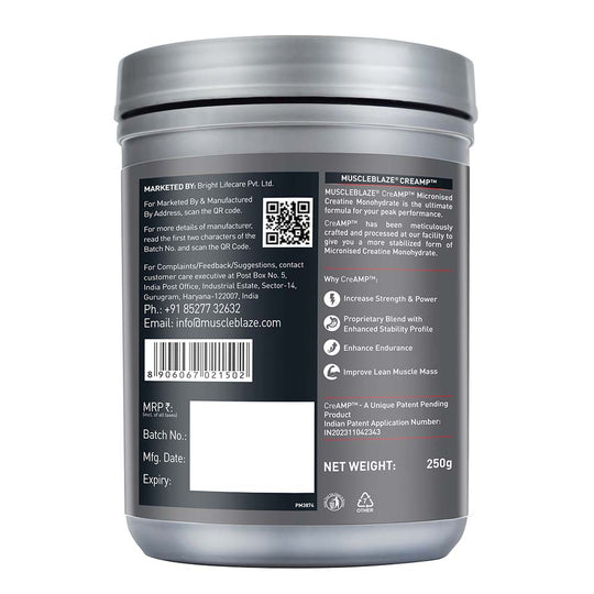 MuscleBlaze Creatine Monohydrate CreAMP 250 G