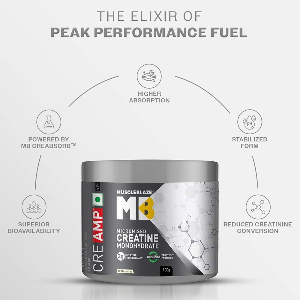 MuscleBlaze Creatine Monohydrate CreAMP 100 G