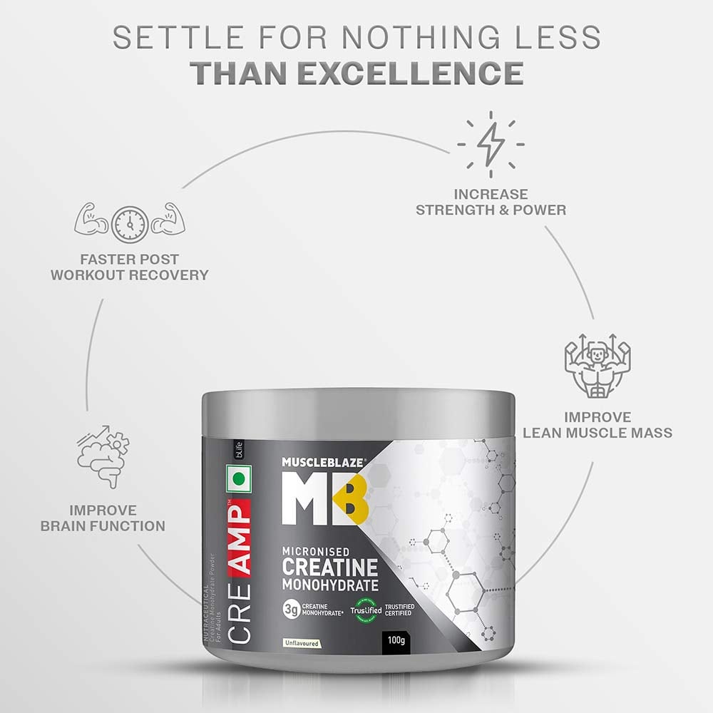 MuscleBlaze Creatine Monohydrate CreAMP 100 G